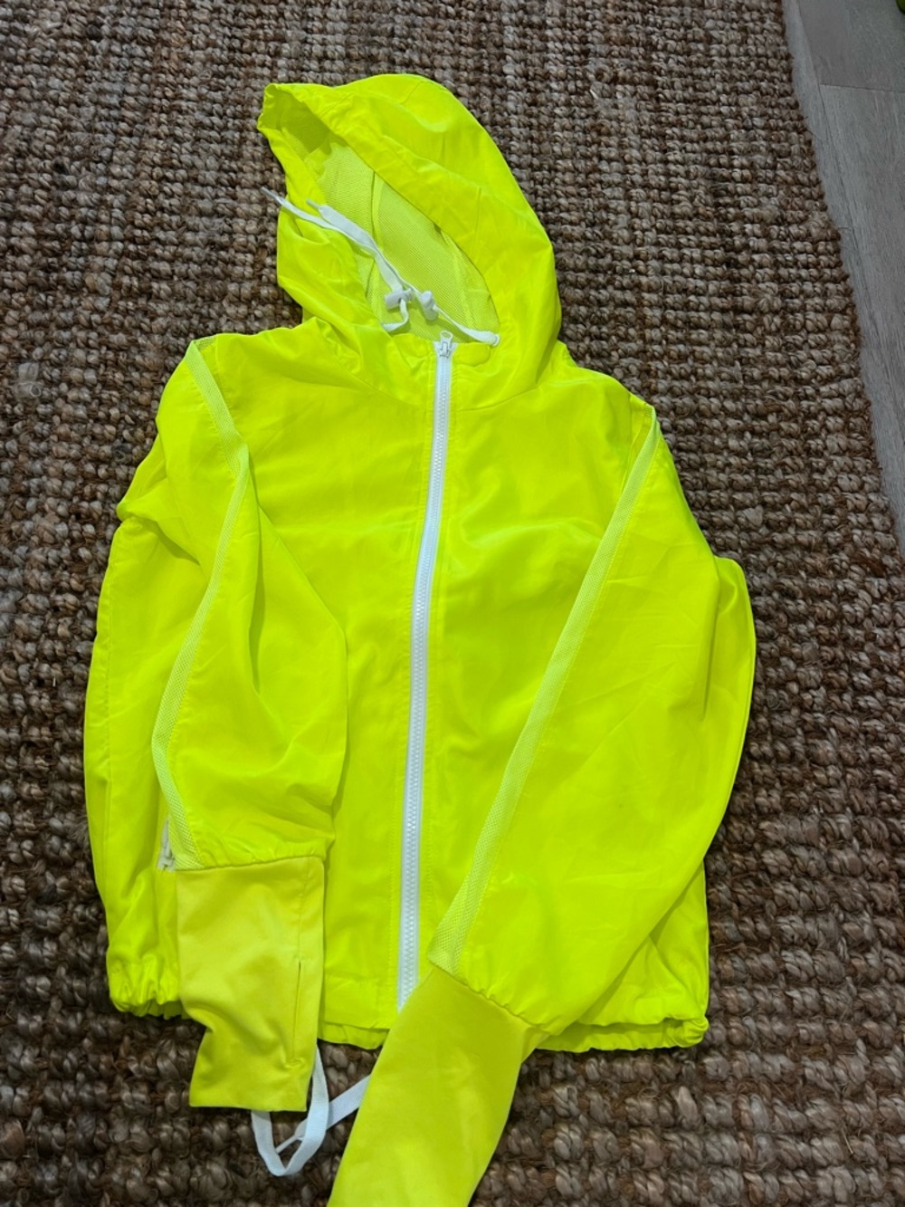 Neon Yellow Lightweight Hooded Utility Jacket